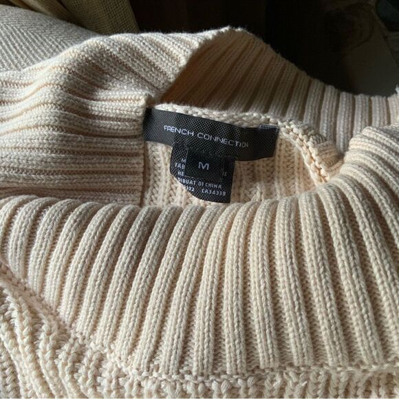 FRENCH CONNECTION Mozart Cotton Mock Neck Relaxed fit Sweater Size Medium NWT - Picture 7 of 14